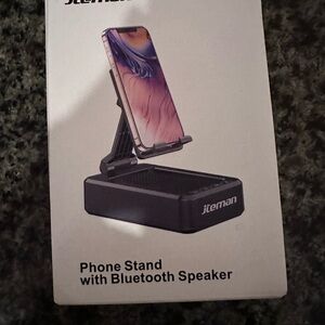 Phone stand with Bluetooth speaker
